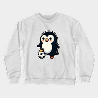 penguin as soccer player with soccer ball Crewneck Sweatshirt